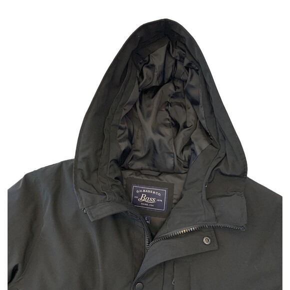 GH Bass Down Parka Mens L Goose Feathers Hooded Faux Fur Winter Insulated Coat - Picture 4 of 10